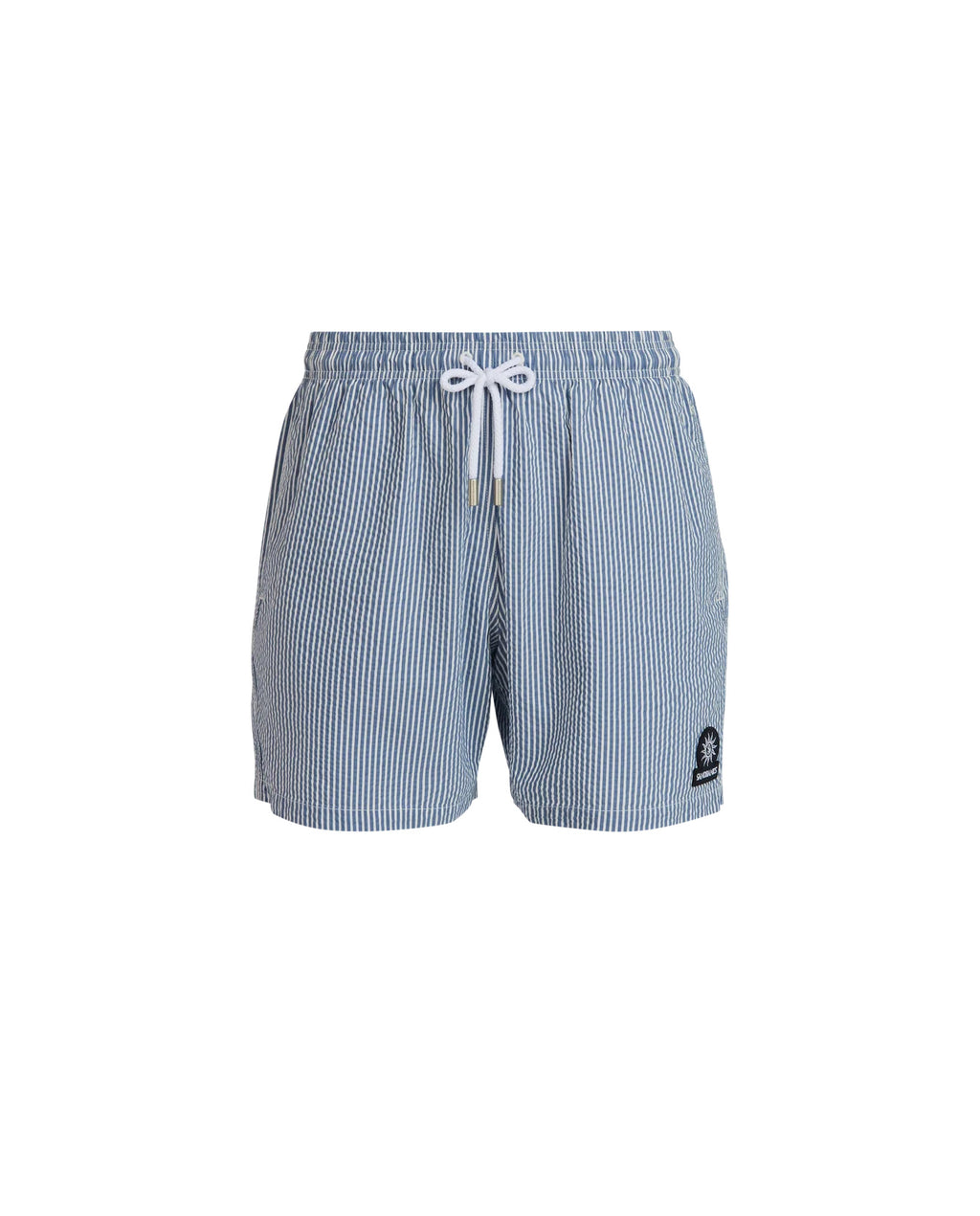 Men's Sandbanks Navy Seersucker Swim Short — view 2