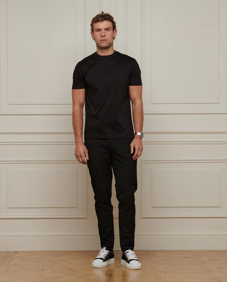 Men's Belier Black Mercerised T Shirt — view 2