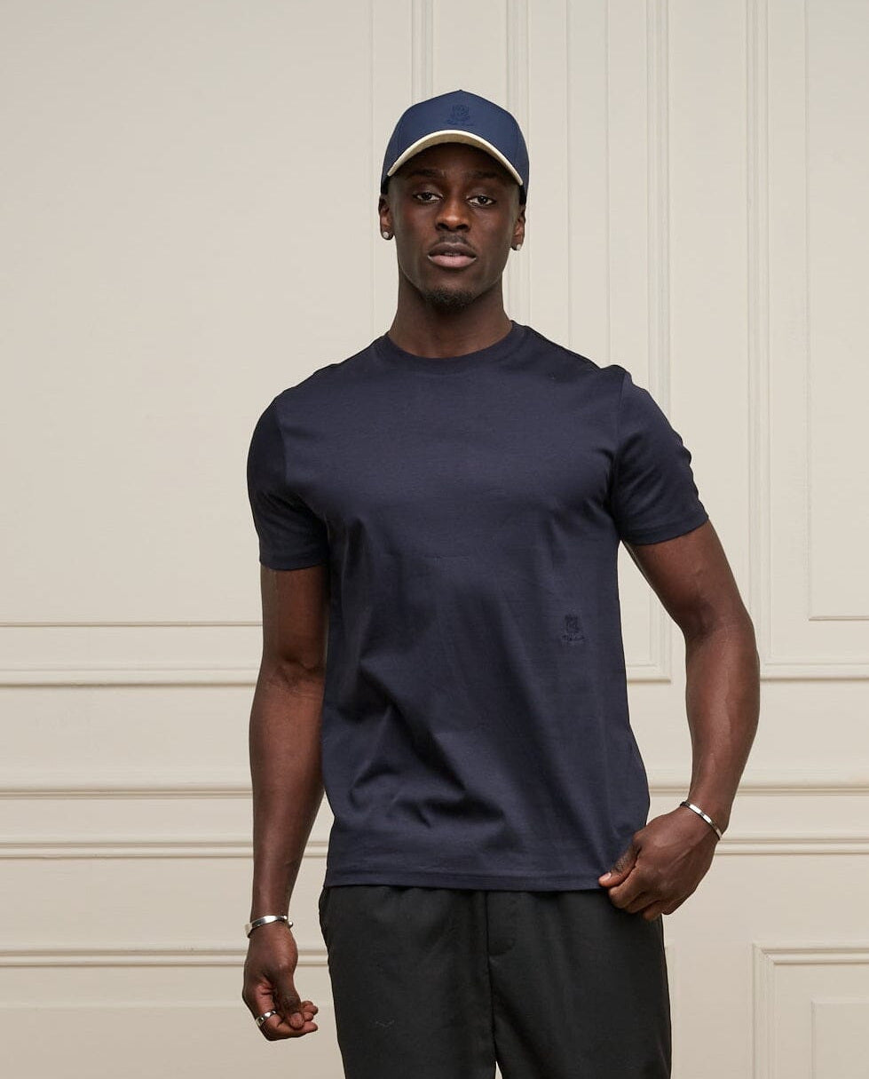 Men's Belier Navy Crest Embroidered T Shirt — view 2