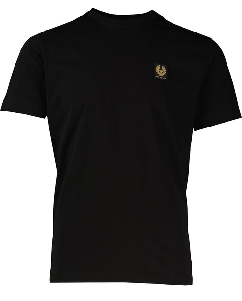 Men's Belstaff Black T Shirt with chest logo in short sleeve