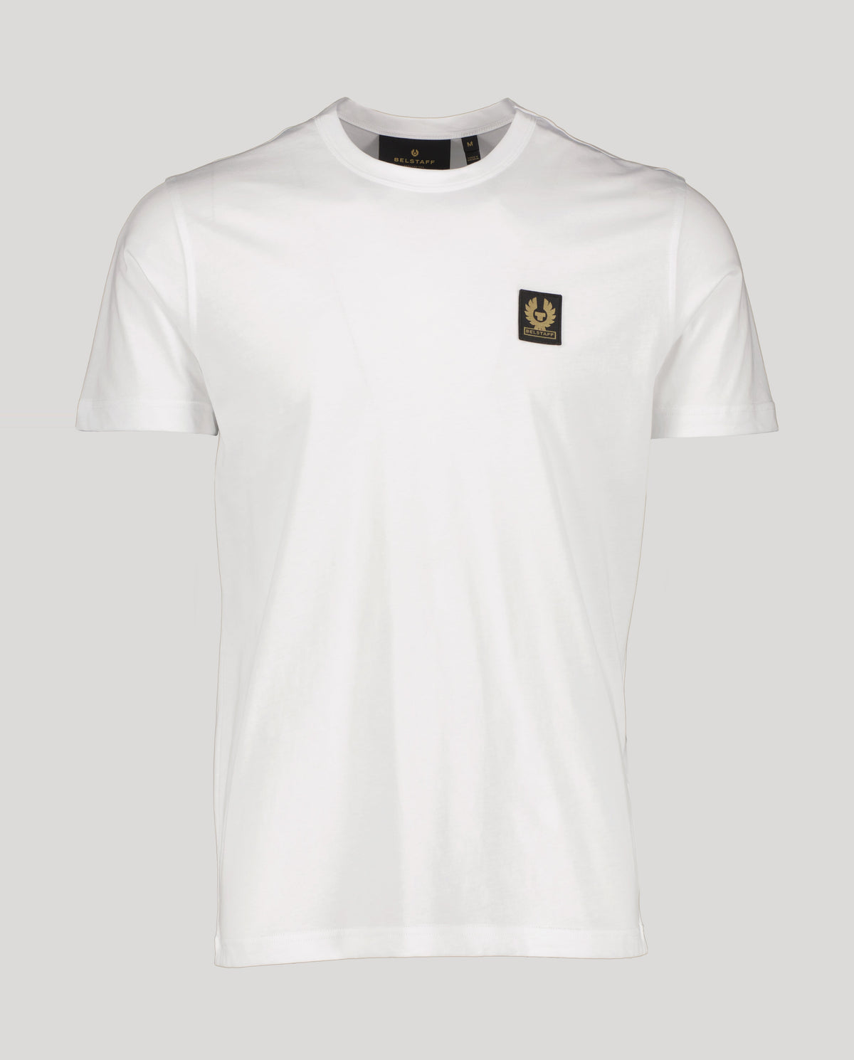 Men's Belstaff White Belstaff T Shirt with chest embroided chest logo in short sleeve