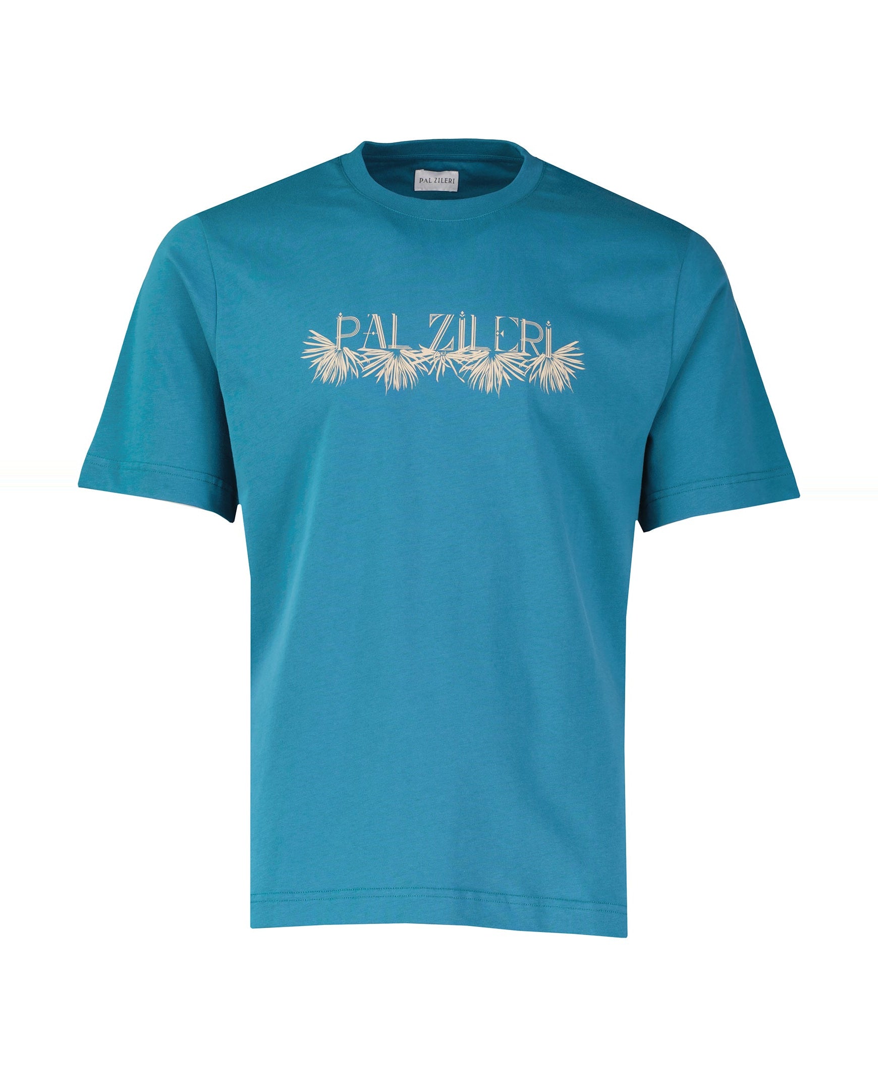 Men's Pal Zileri Teal Blue Graphic T Shirt — view 2