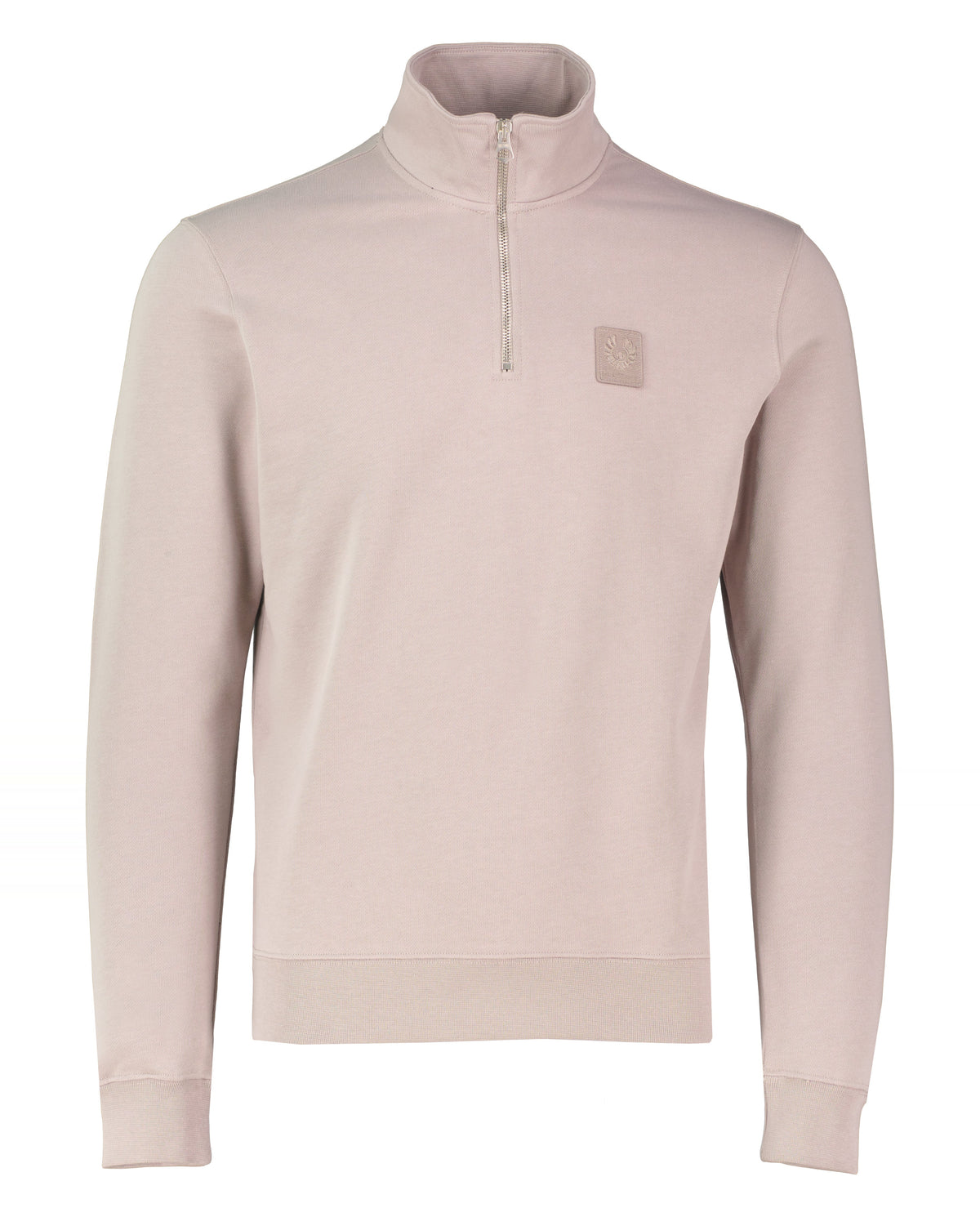 Mens Belstaff Curator Quarter Zip Concrete Sweatshirt
