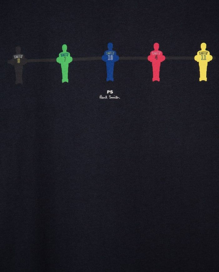 Mens Paul Smith Blue 'Table Football' Print T-Shirt — view 2