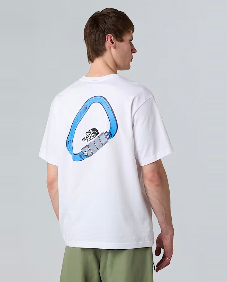 Mens The North Face Explore Carabiner Rel White T Shirt — view 2