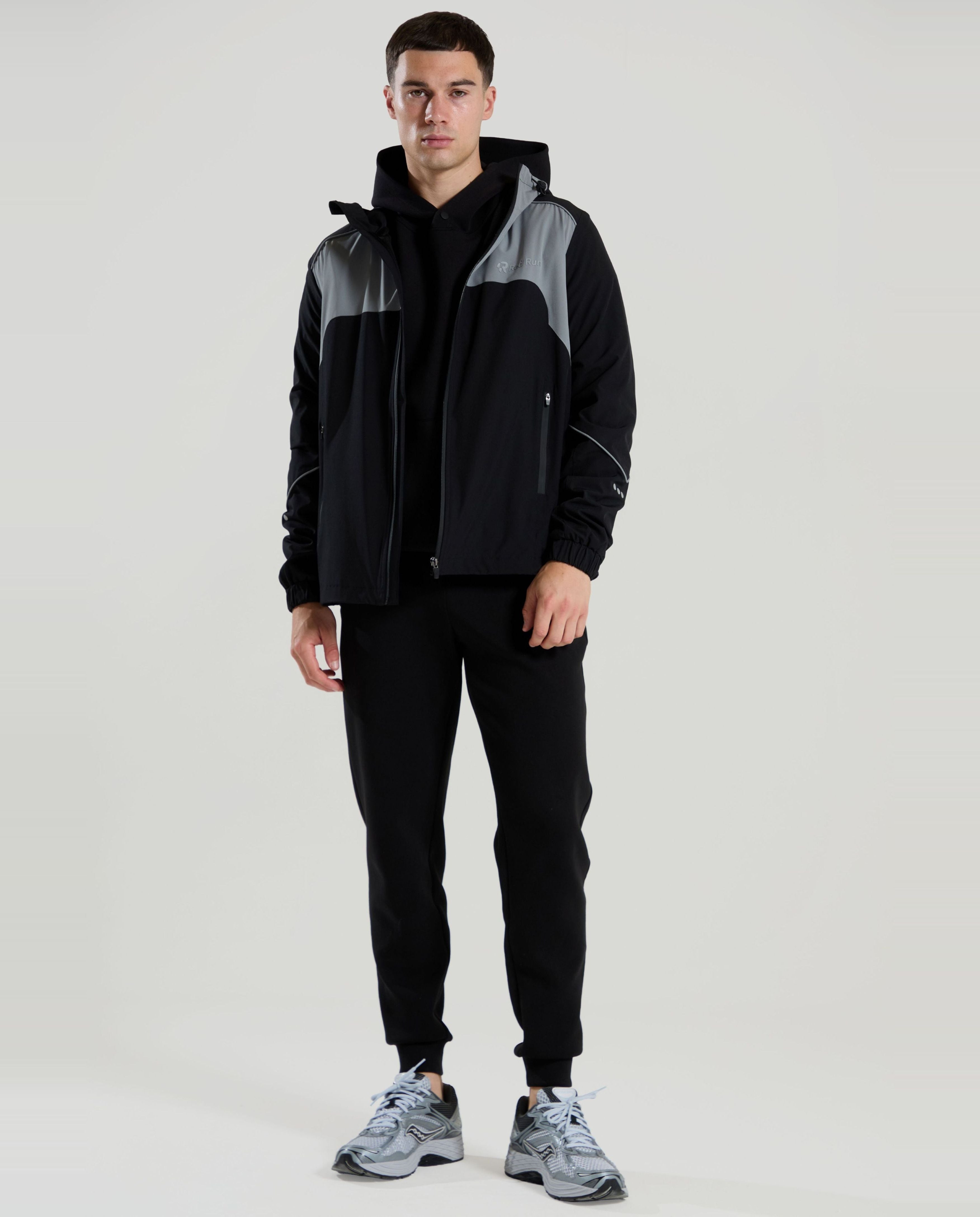 Mens Red Run CARBON IMPACT Black Tracksuit Bottoms — view 2