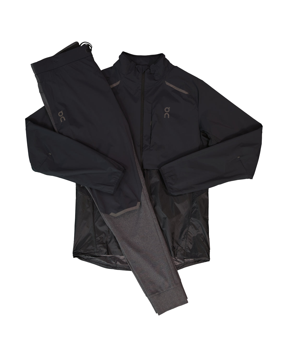 Men's On Running Black Weather Jacket & Weather Pant Set