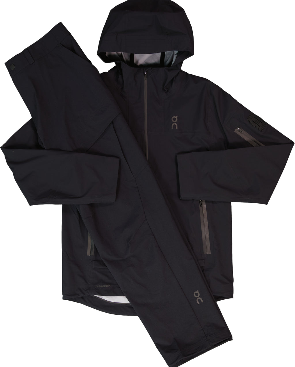 Men's On Running Black Trek Waterproof Jacket & Water Resistant Trek Pants Set
