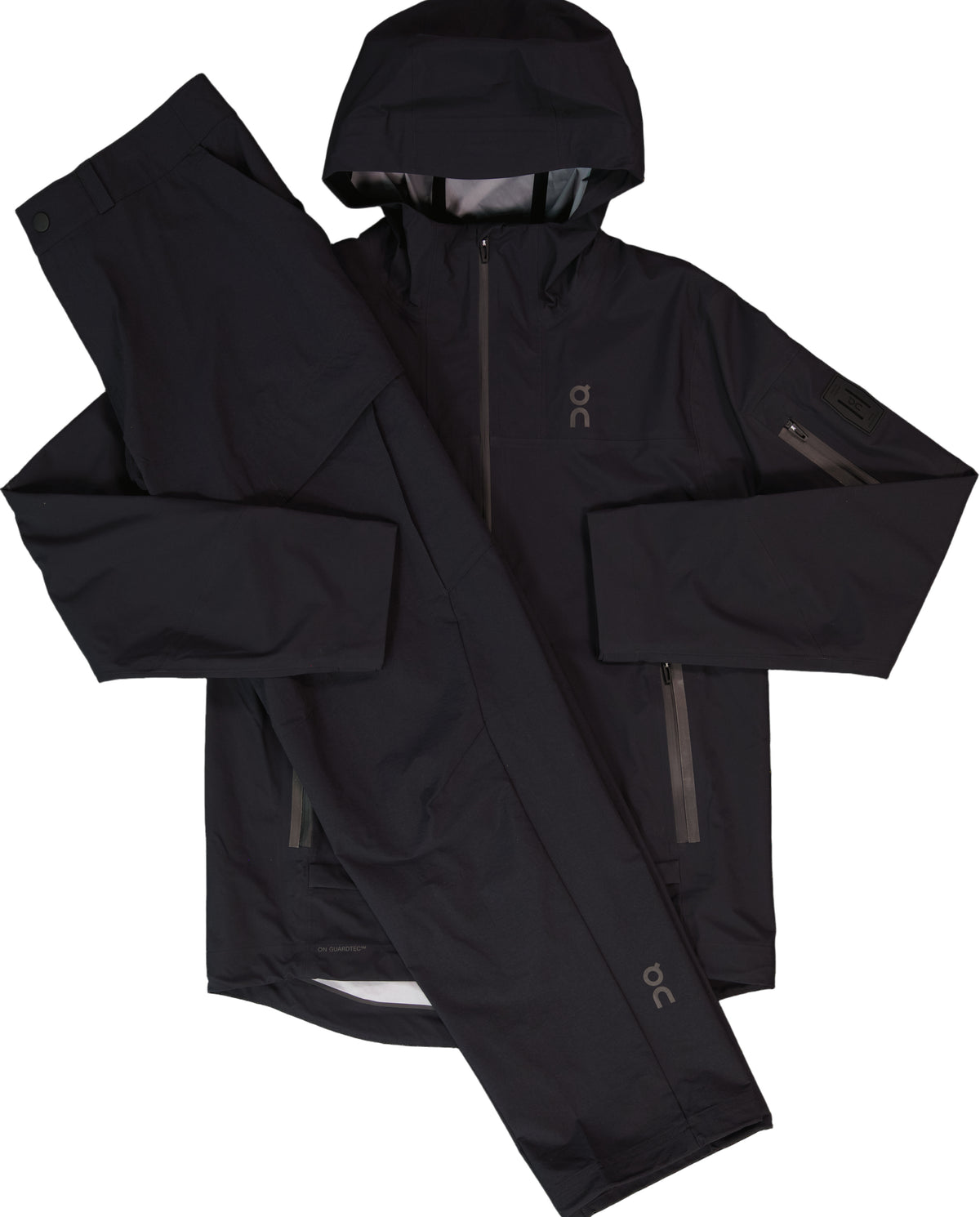 Men's On Running Black Trek Waterproof Jacket & Water Resistant Trek Pants Set