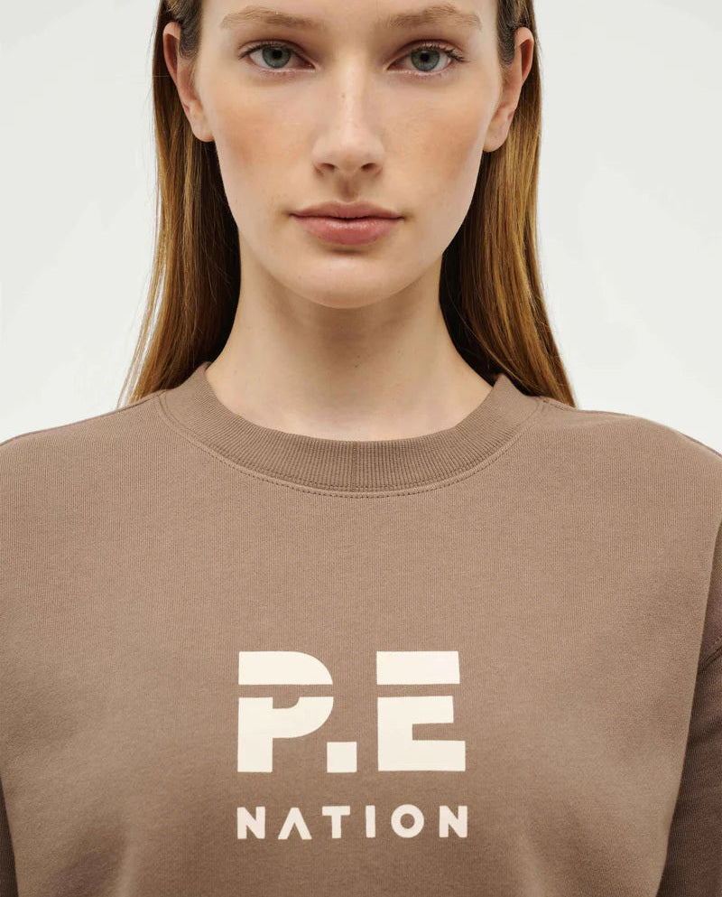 Women's P.E Nation Taupe Heads Up Sweater — view 2