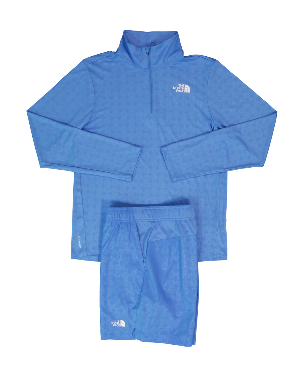Mens The North Fcae 24/7 PT EMB Marina Blue 1/4 Zip Top & Short Set