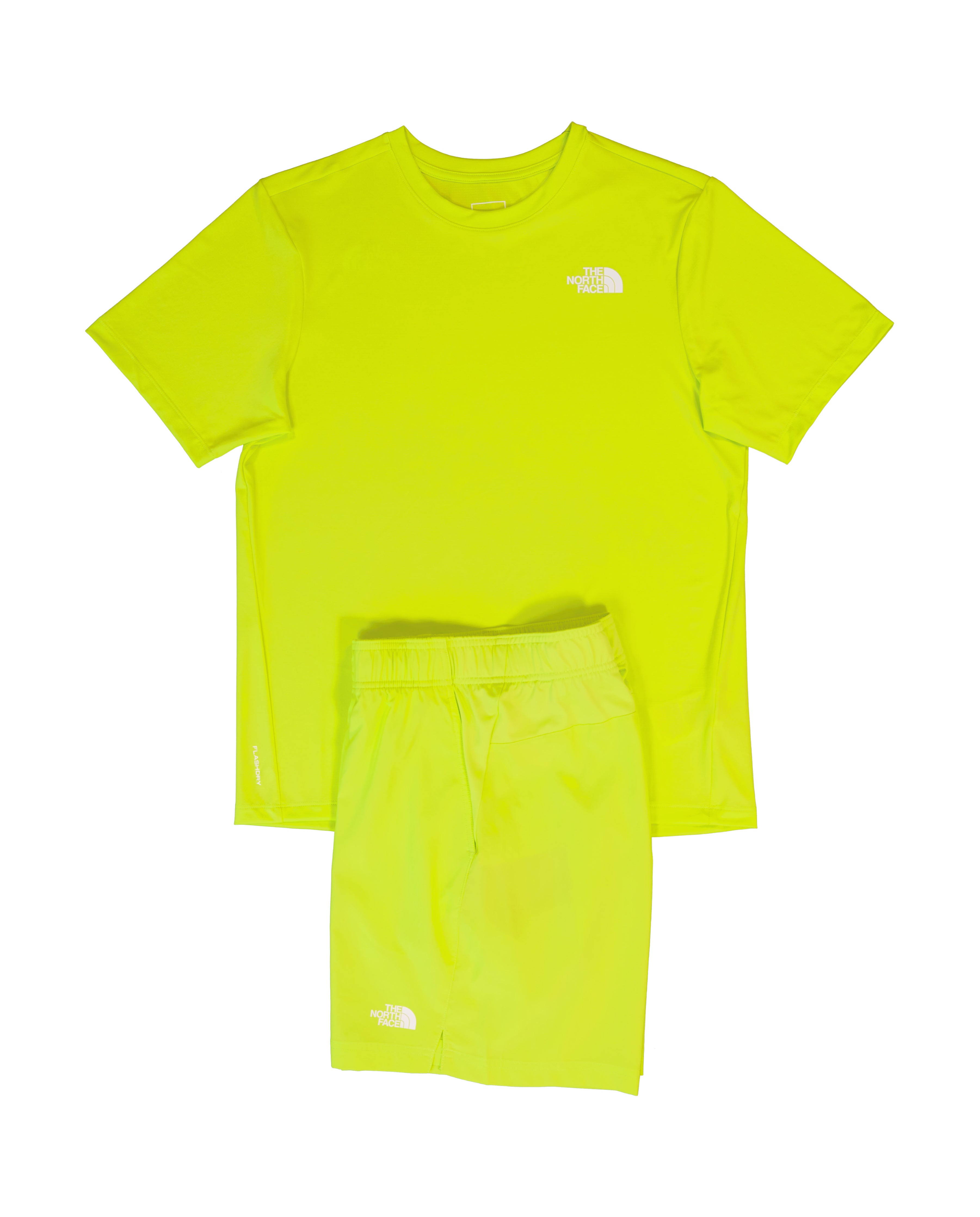 Mens The North Face 24/7 S/S Fizz Lime T Shirt & Short Set