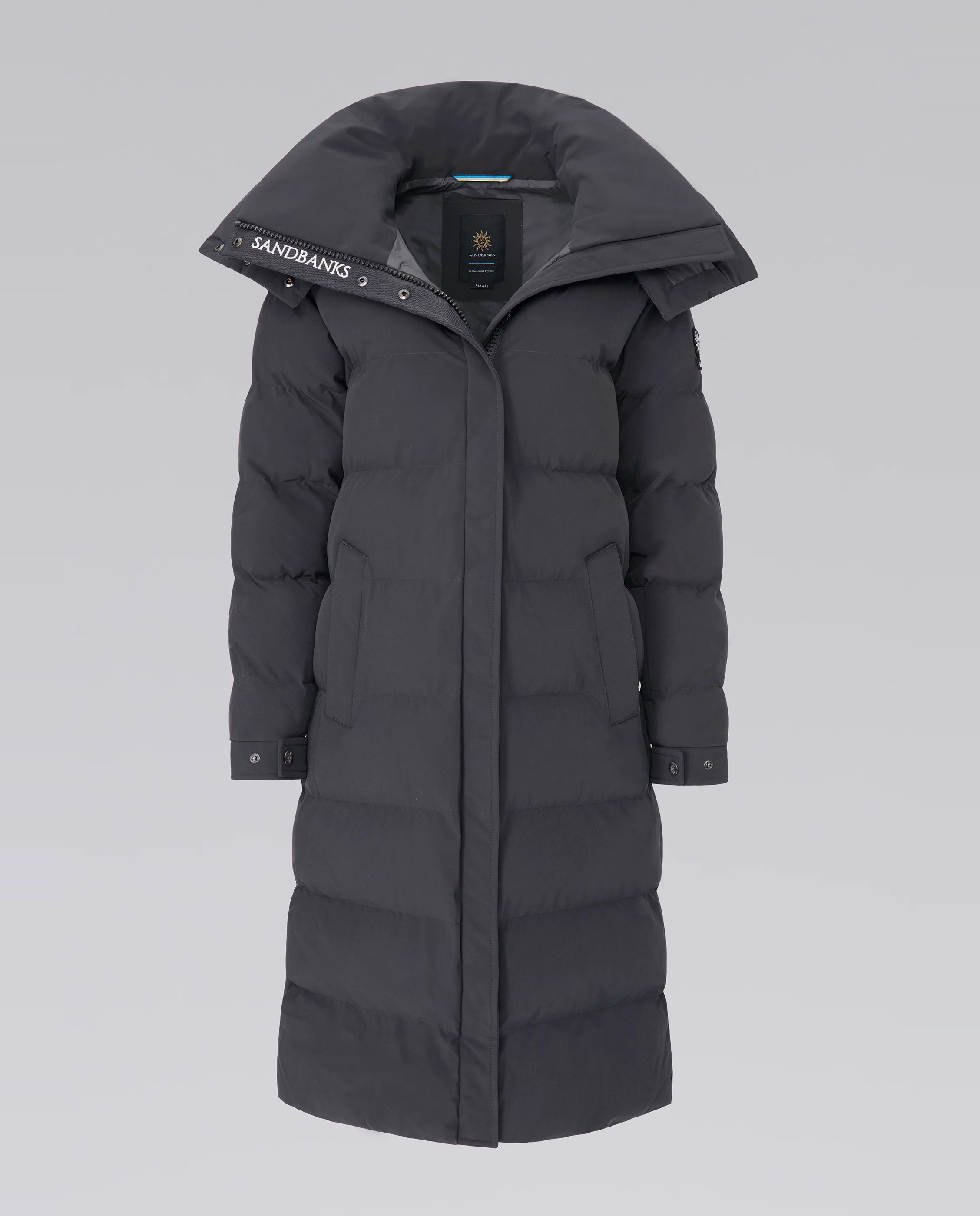 Women's Sandbanks Haven Charcoal Long Puffer Jacket - image 2