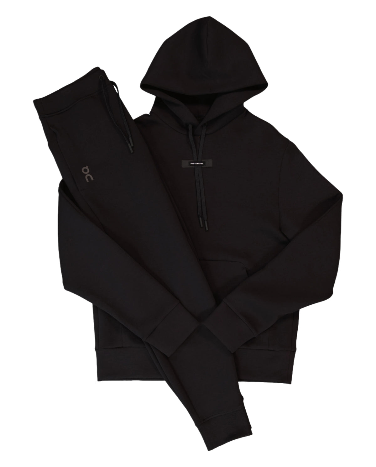 Men's On Running Black Focus Tech Hoodie & Pant Tracksuit Set