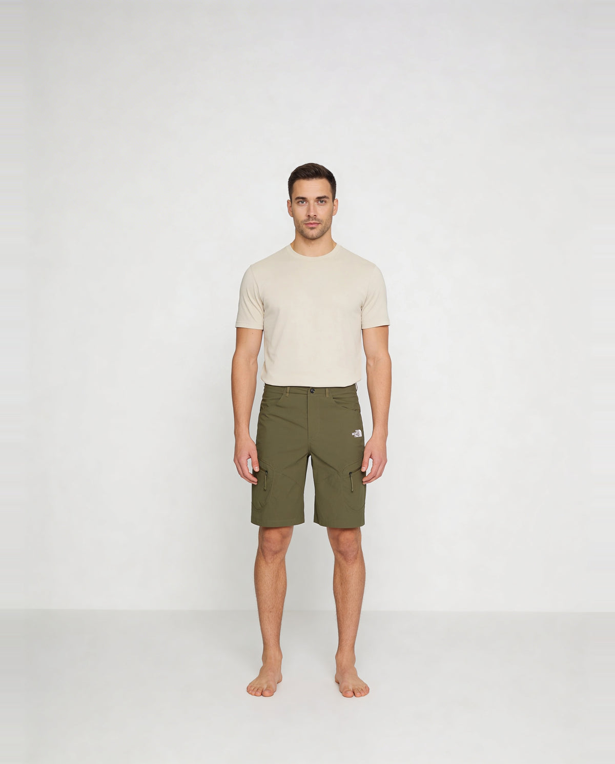 Mens The North Face Exploration New Taupe Short - Model Full Body