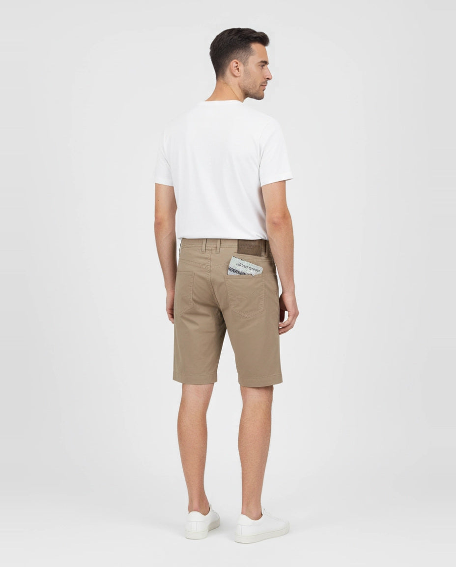 Men's Jacob Cohen Grey 5 Pocket Bermuda Shorts back view on model