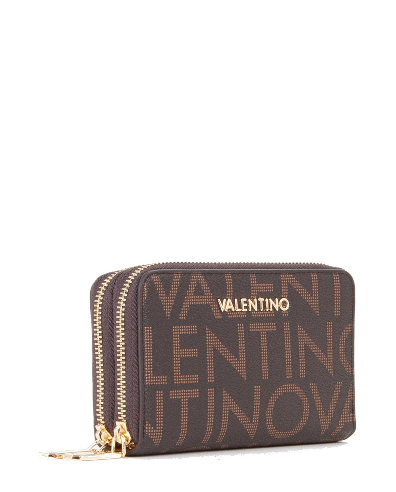 Women's Valentino Regina Re Zip Around Wallet In Dark Brown
