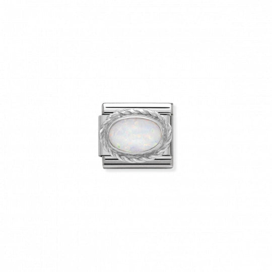 Nomination Composable Classic Link HARD STONES WHITE OPAL in Rich Silver 925