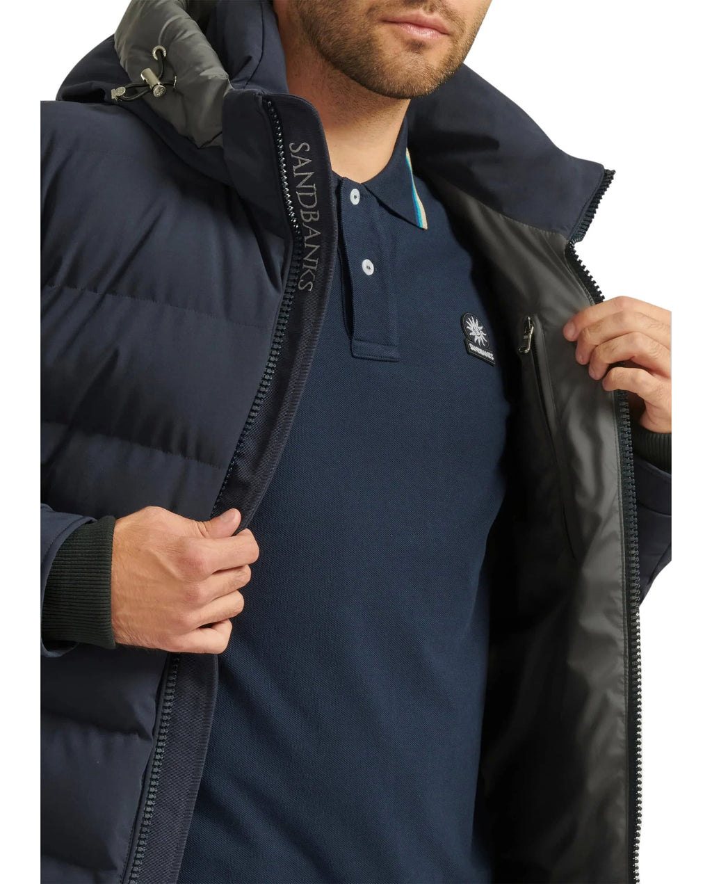 Men's Sandbanks Banks Short Puffer in Navy — image 03