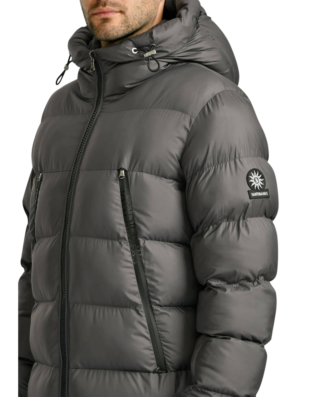 Men's Sandbanks Ravine Charcoal Mid Puffer Jacket — image 03