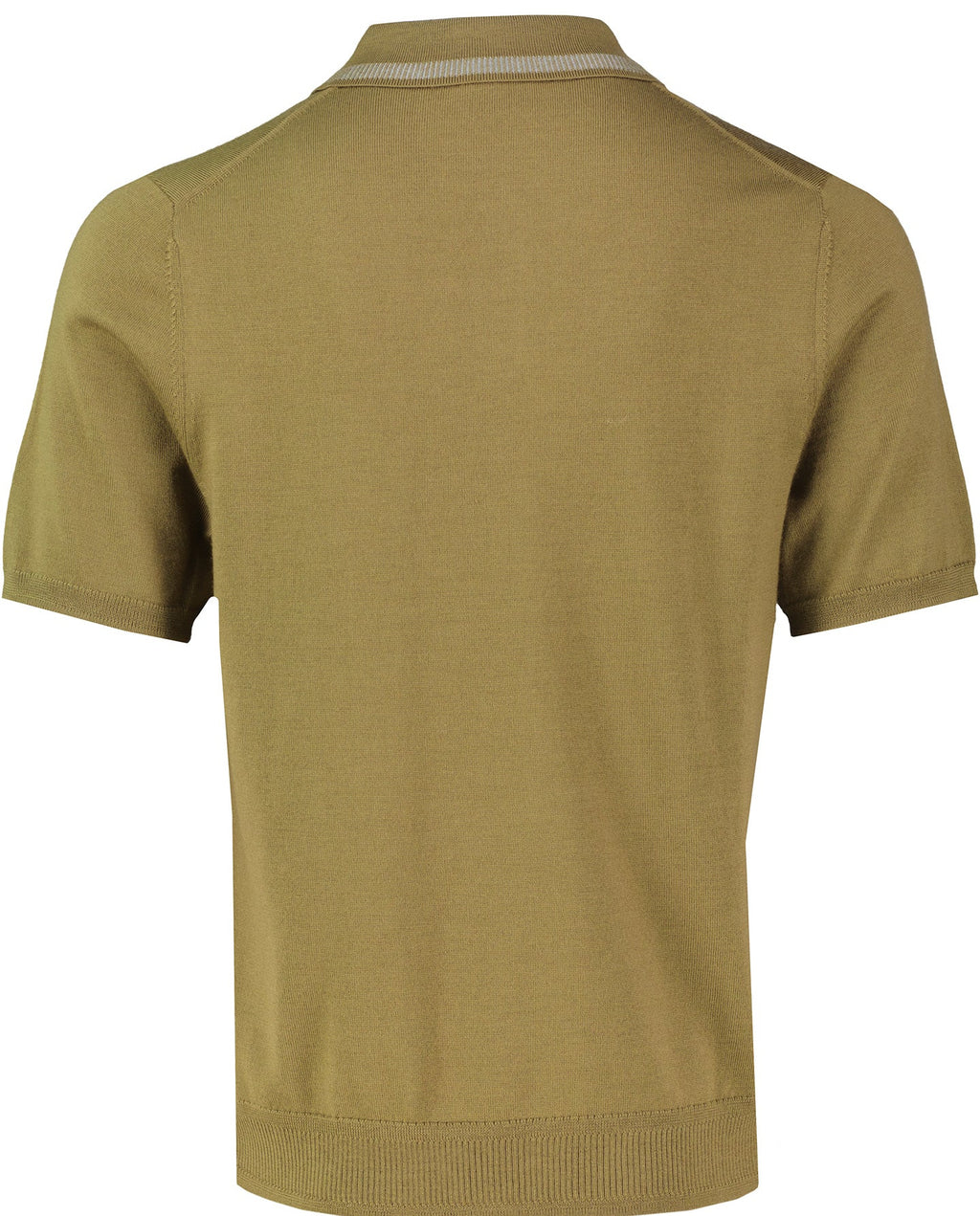 Mens Paul Smith Khaki Knitted Merino Wool Polo Shirt - image 3