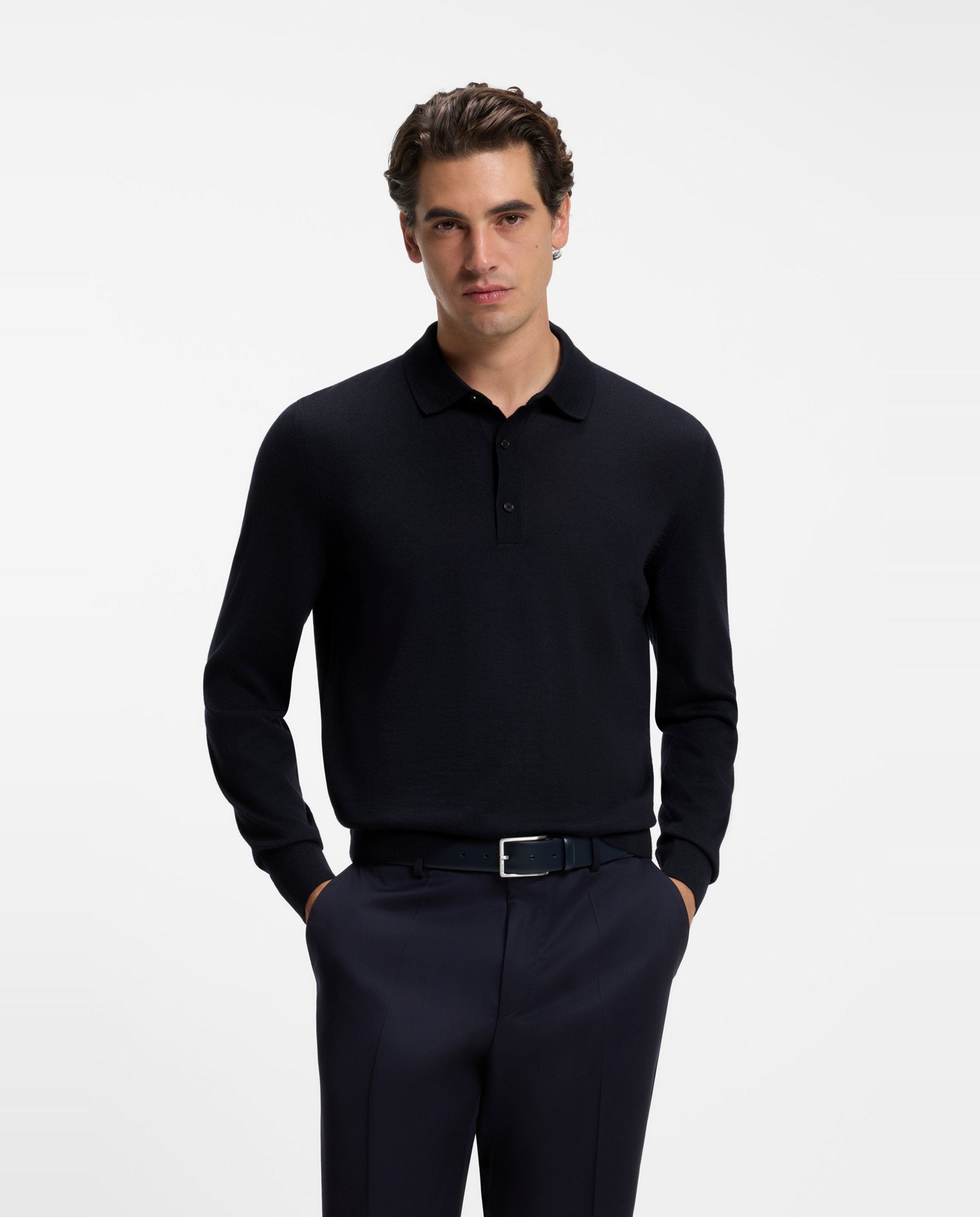 BOSS Black H-Lancione Dark Blue Knitwear — view 2