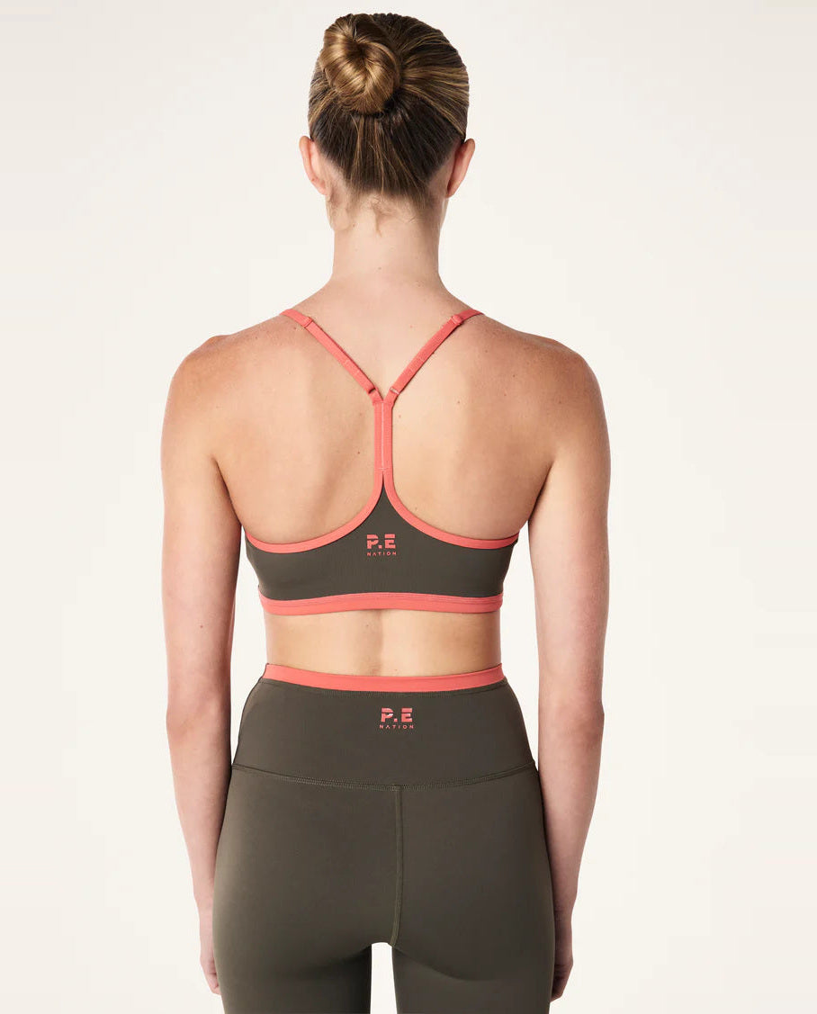 Women's P.E Nation Fundamental Tarmac/Brick Red Sports Bra — view 3