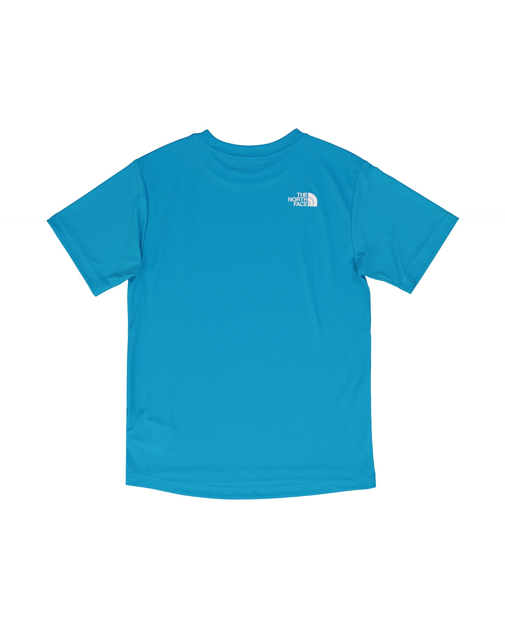 Blue t-shirt with The North Face logo on a white background