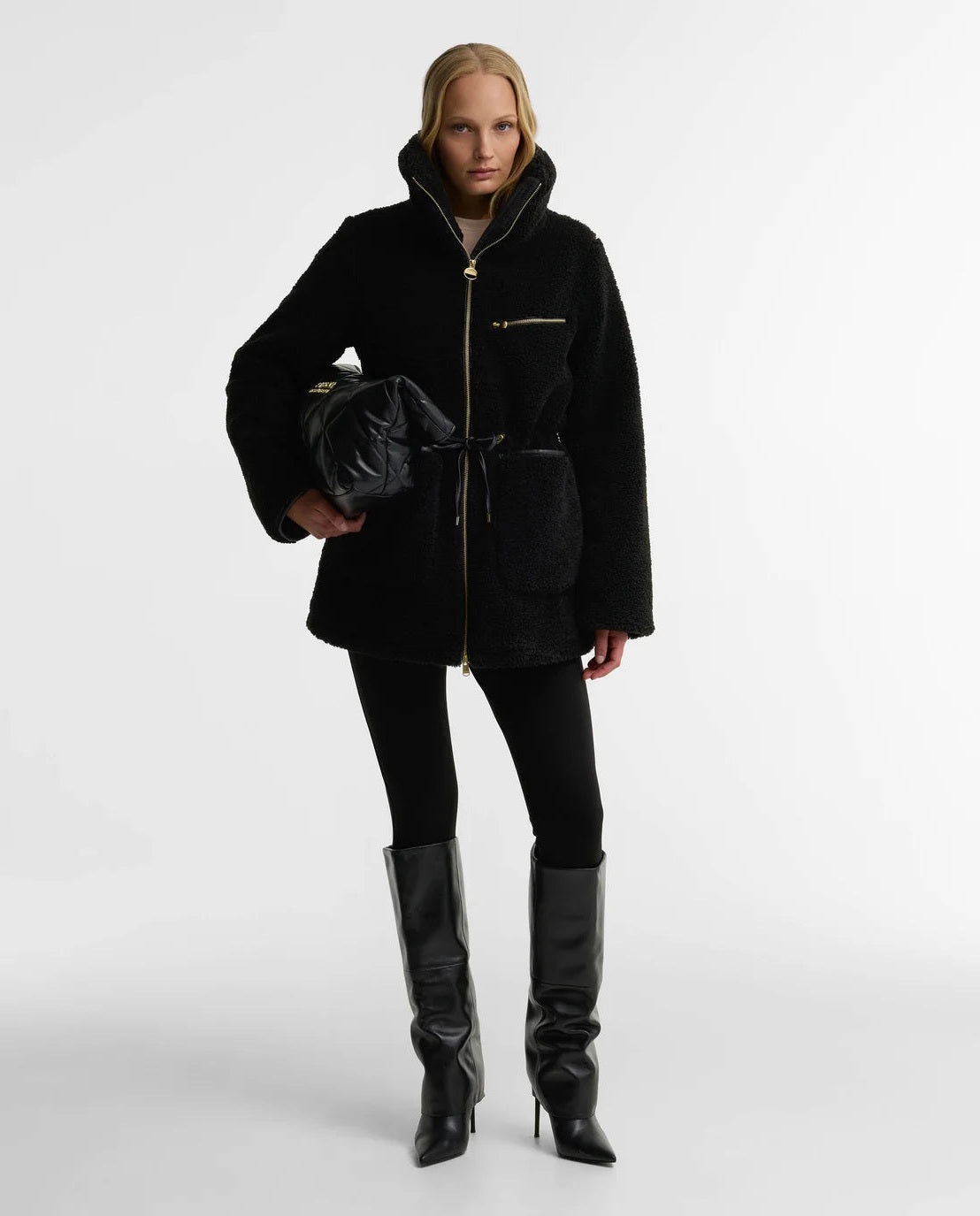 Women's Barbour International Kemora Fleece Casual In Black