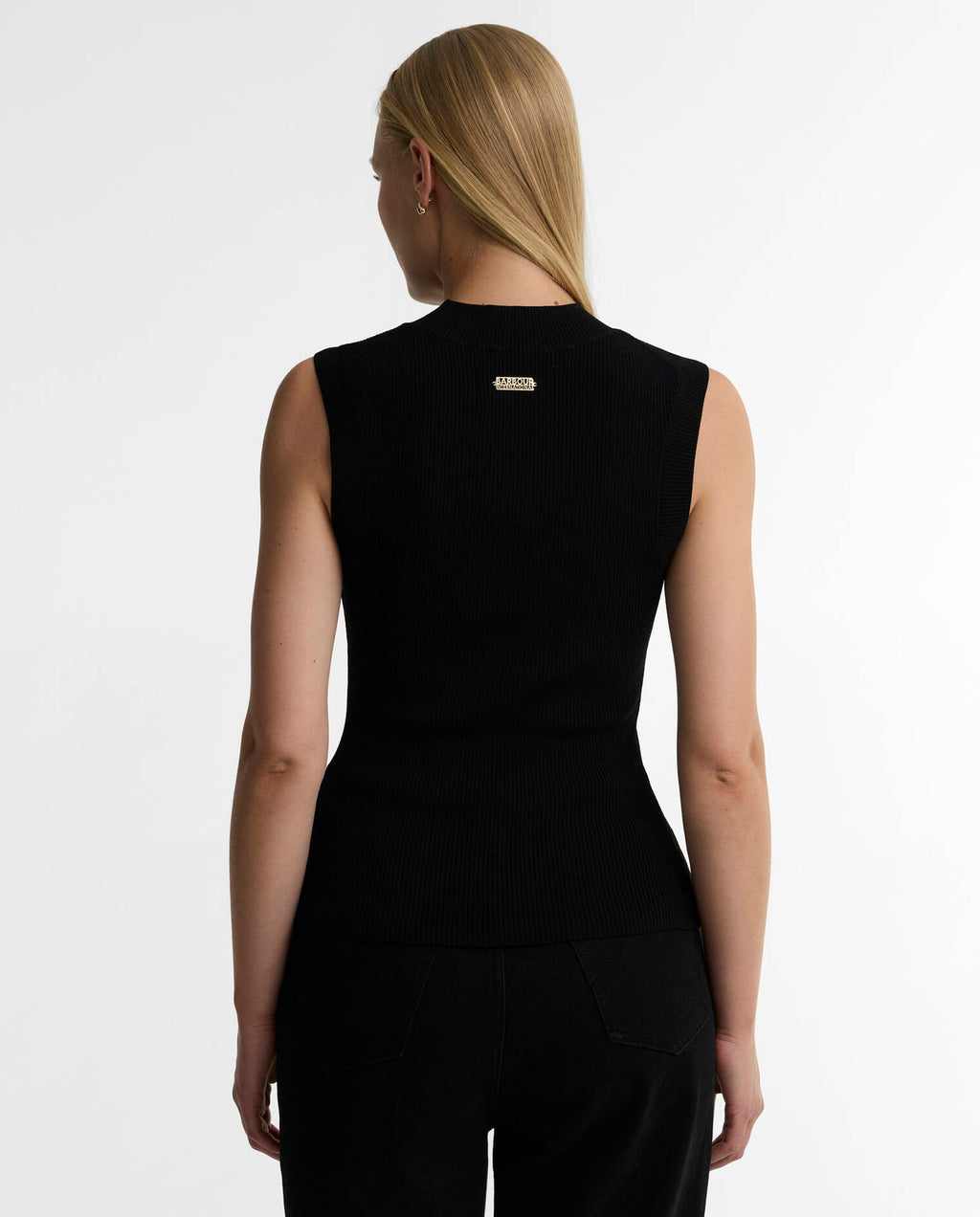 Women's Barbour International Kenna Knitted Vest In Black — view 3