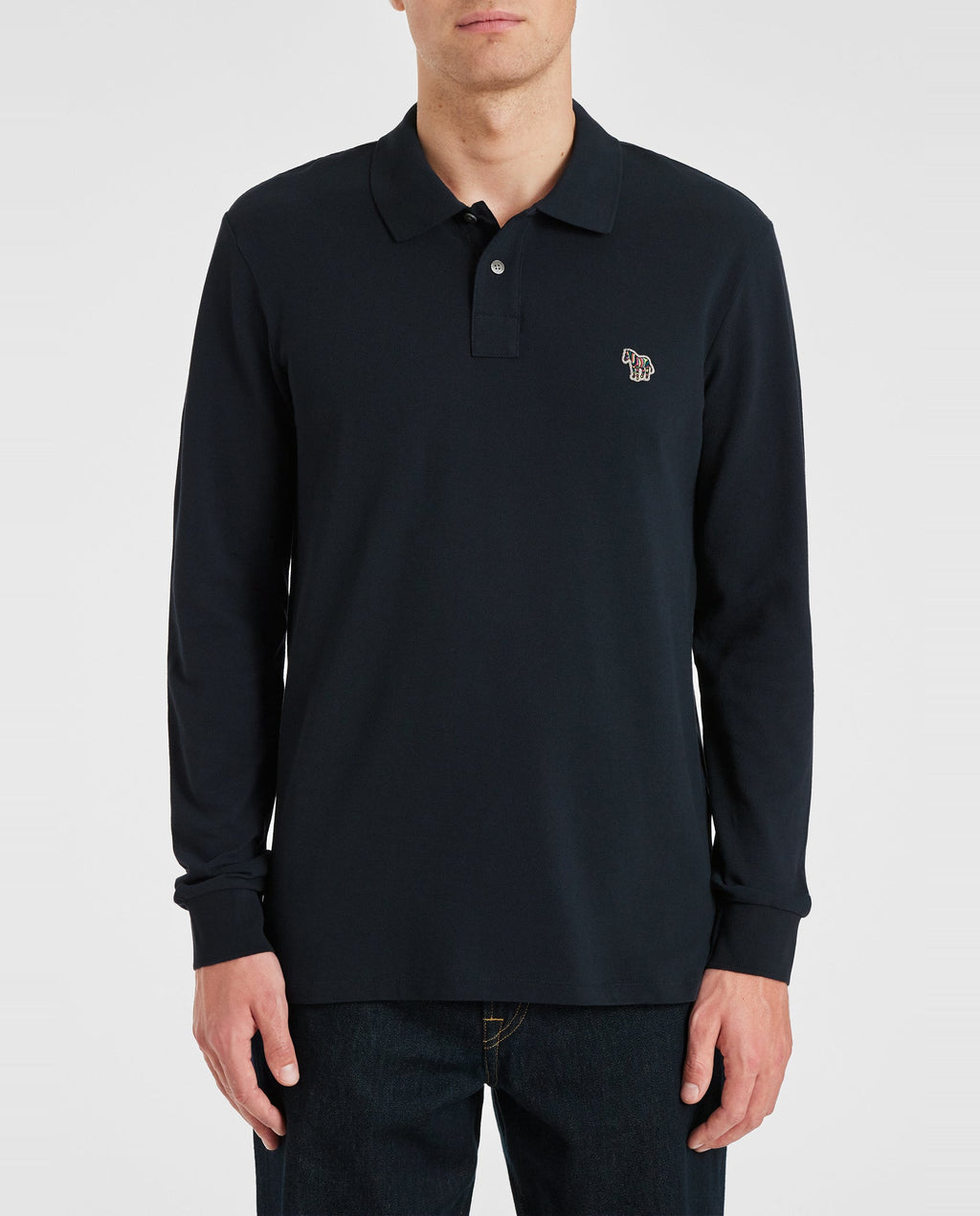 Mens Paul Smith Dark Navy Regular Fit Long Sleeve Polo Shirt - image 3