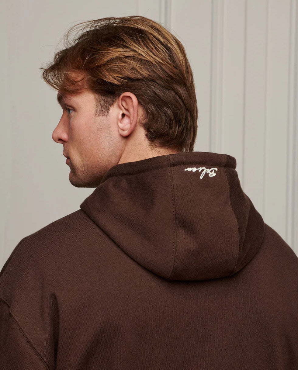 Men's Belier Brown Oversized Zipped Hoodie — view 3