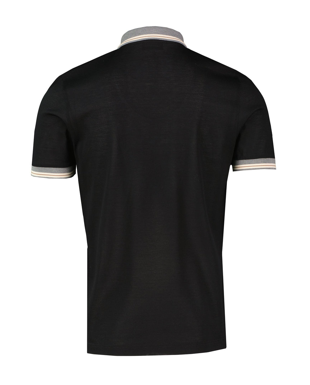 Men's Gran Sasso Black Mercerised Zip Polo Shirt - image 3