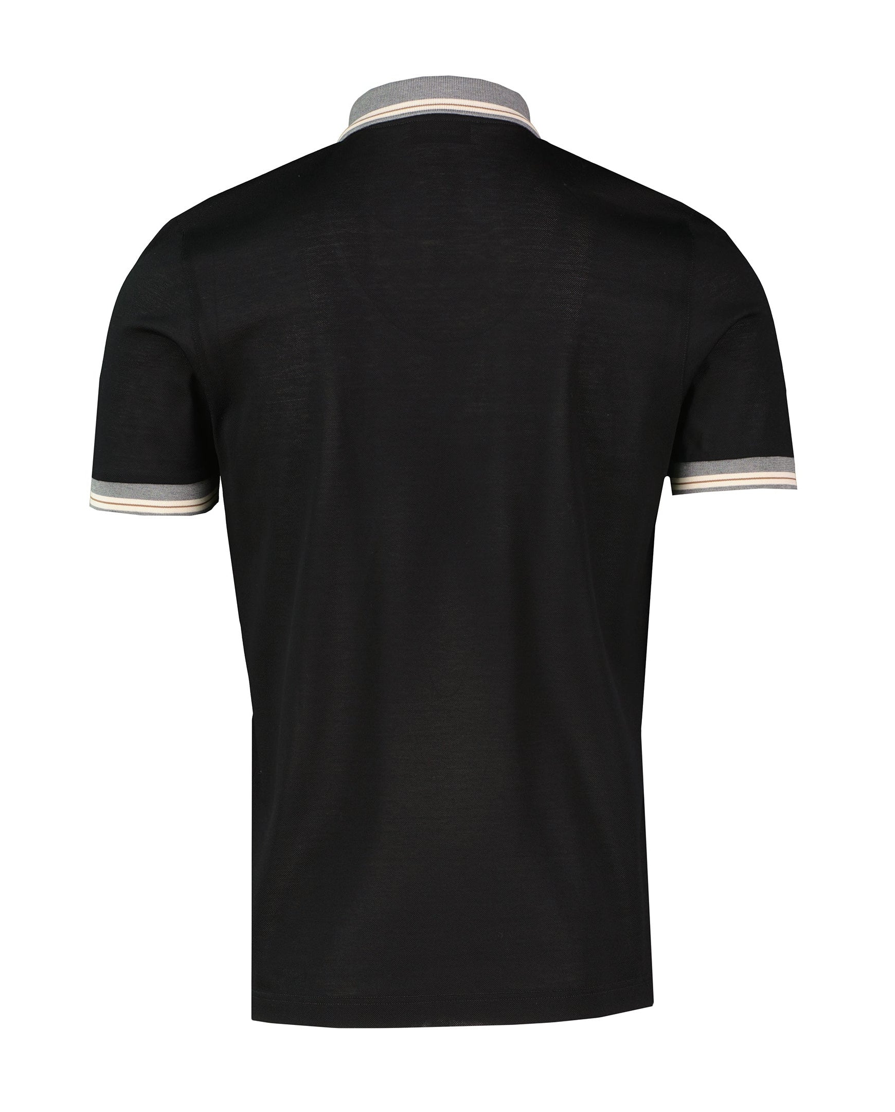 Men's Gran Sasso Black Mercerised Zip Polo Shirt - image 3
