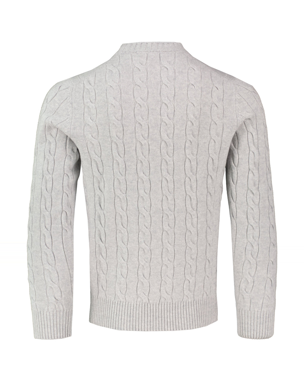 Men's Gran Sasso Grey Crew Cable Knitwear — view 2