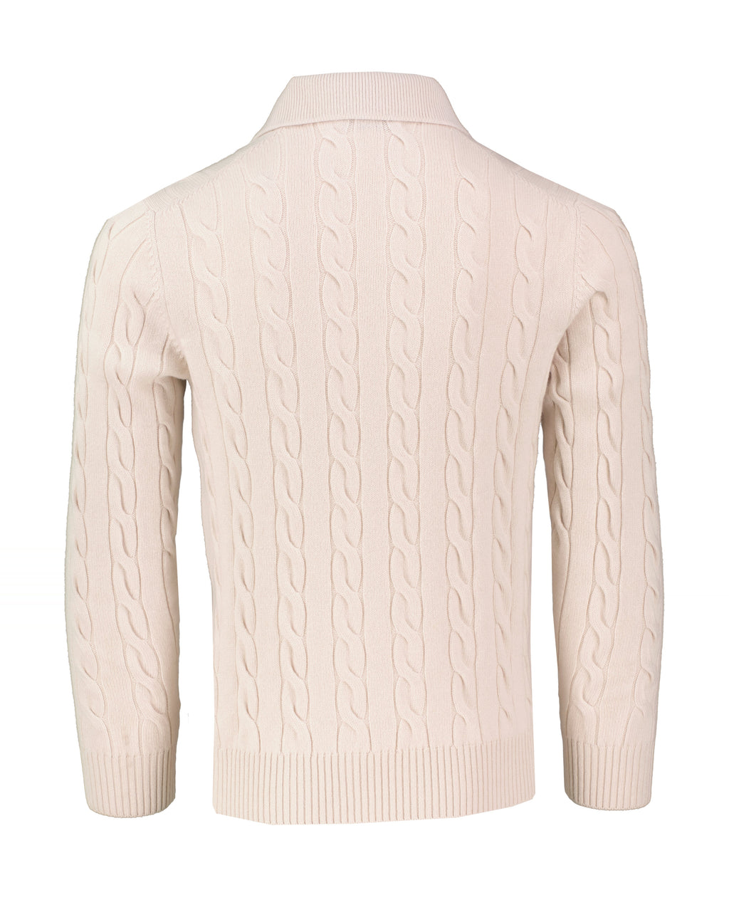 Men's Gran Sasso Oat Long Sleeve Cable Knitted Polo — view 2