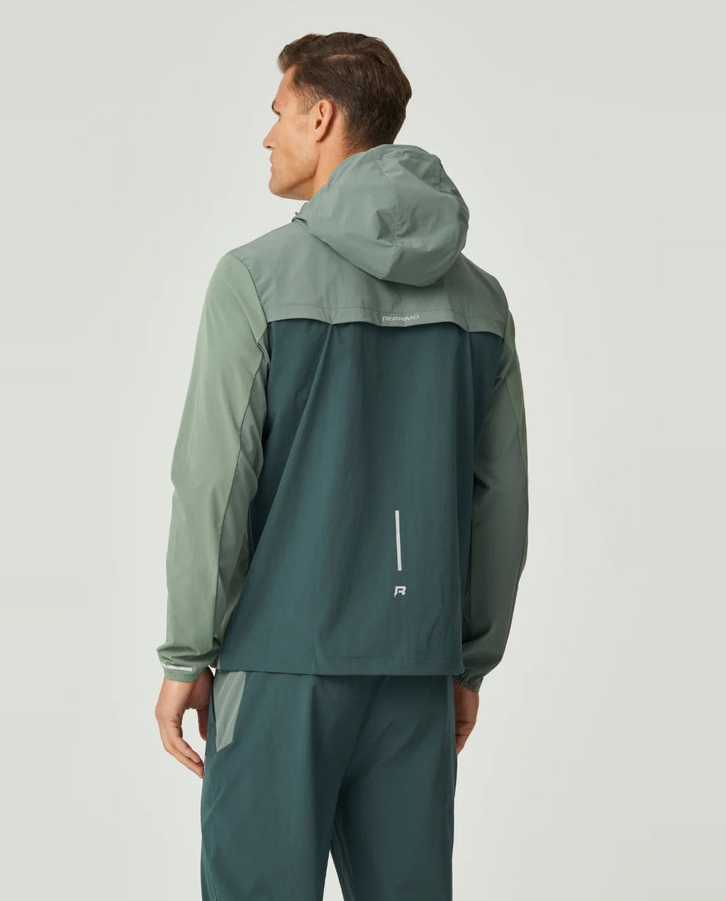 Men's Reprimo Hunter Green Botanical Flight Windbreaker Jacket — view 3