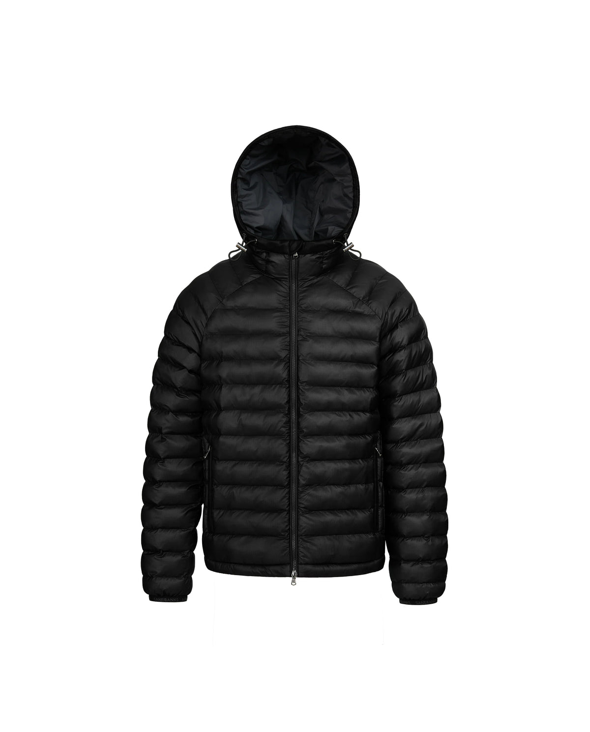 Men's Sandbanks Black Ragland Hooded Ripstop Micro Puffer Jacket - image 2