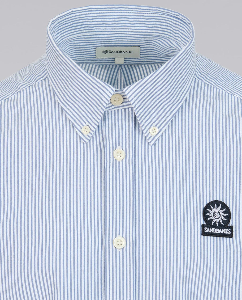 Men's Sandbanks Navy Seersucker Smart Shirt — view 3