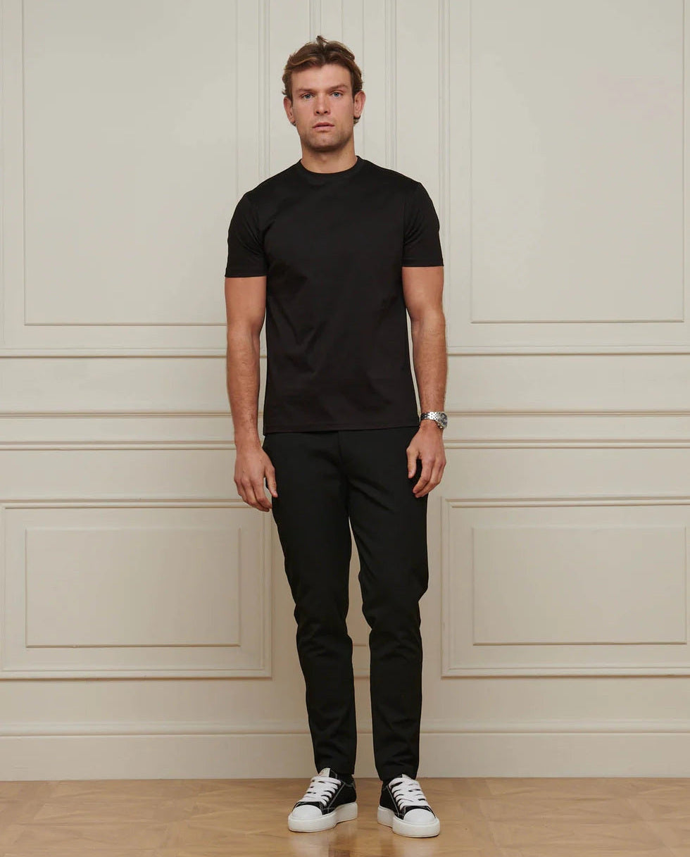 Men's Belier Black Crest Embroidered T Shirt — view 3