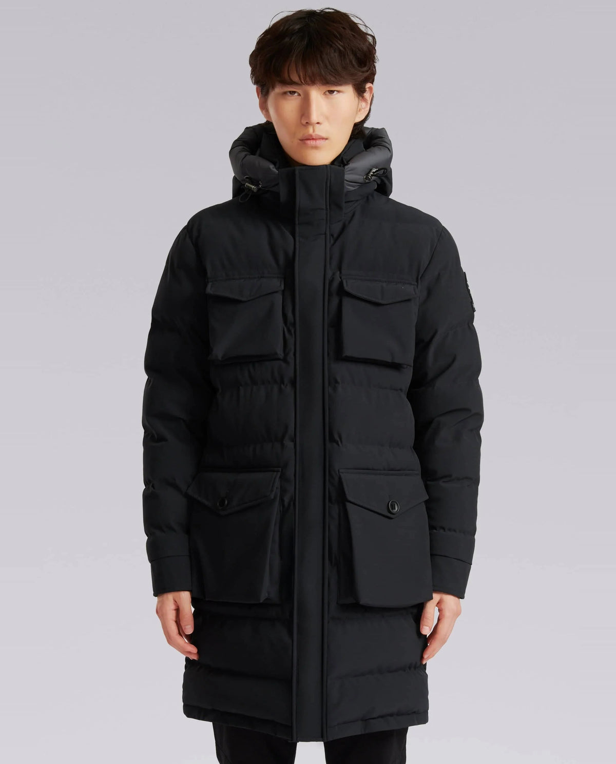 Men's Sandbanks Branksome Black Long Puffer Jacket - image 3