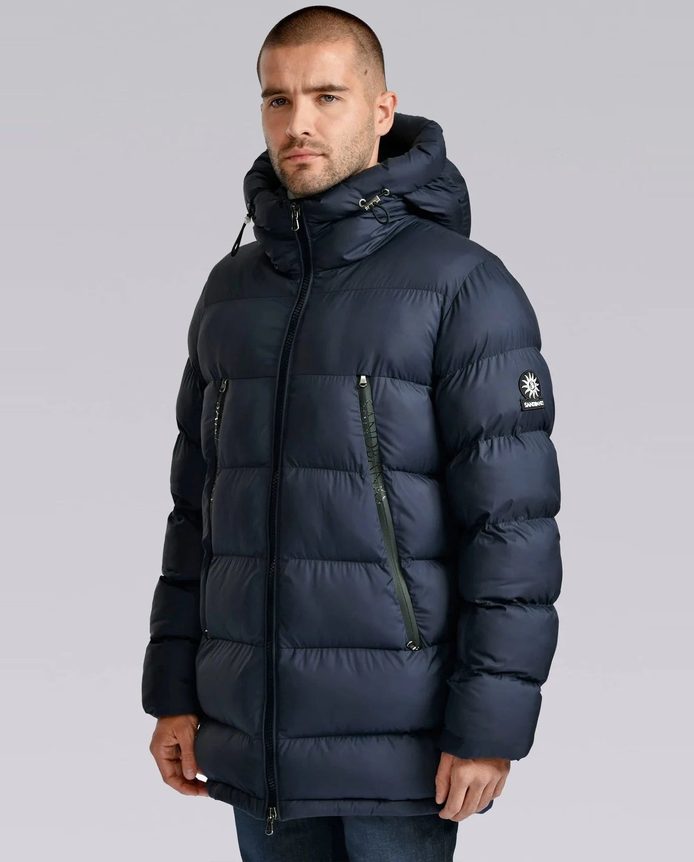 Men's Sandbanks Ravine Navy Mid Puffer Jacket - image 3