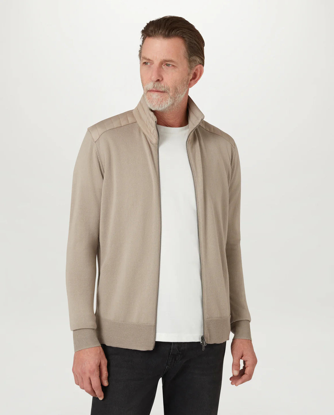 Mens Belstaff Kelby Zip Dark Sand Knitwear - image 3