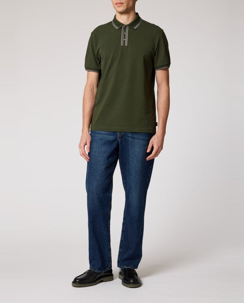 Mens Paul Smith Green Regular Fit Polo Shirt — view 2