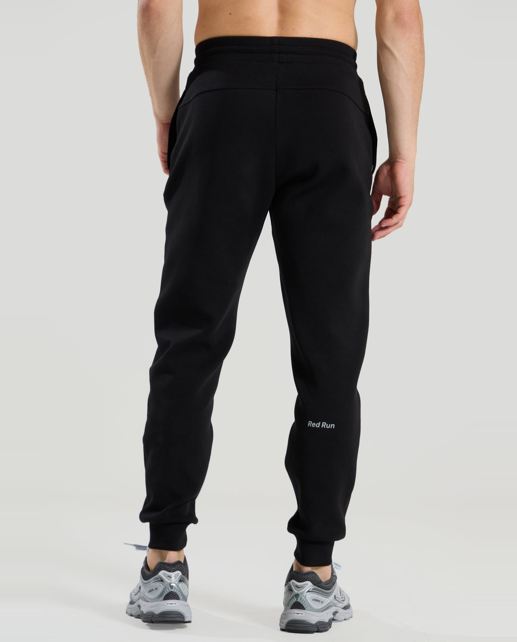 Mens Red Run CARBON IMPACT Black Tracksuit Bottoms — view 3