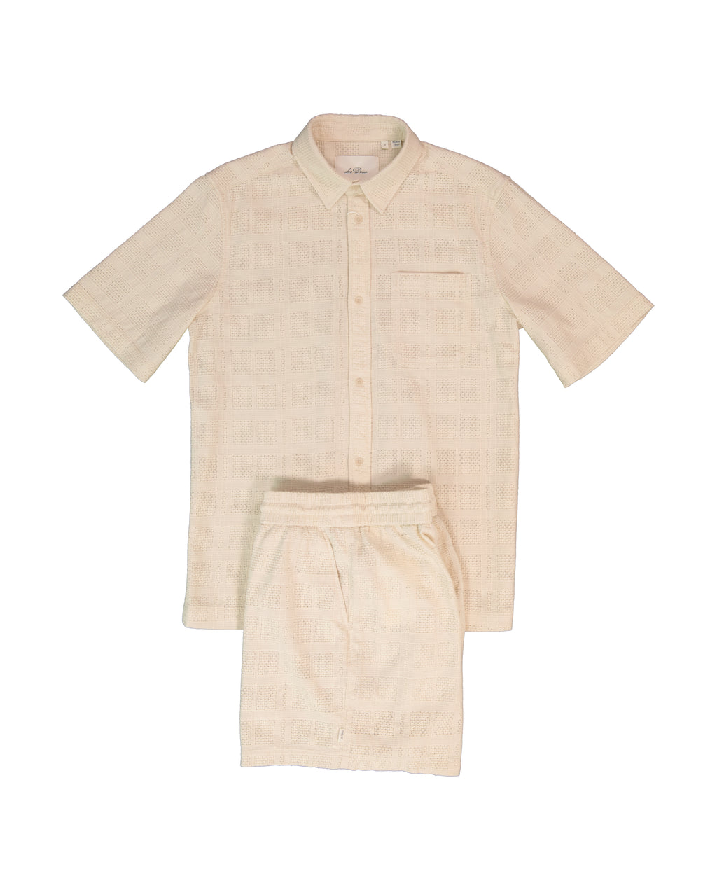 Mens Les Deux Ivory Charlie SS Shirt & Short Set - image 3