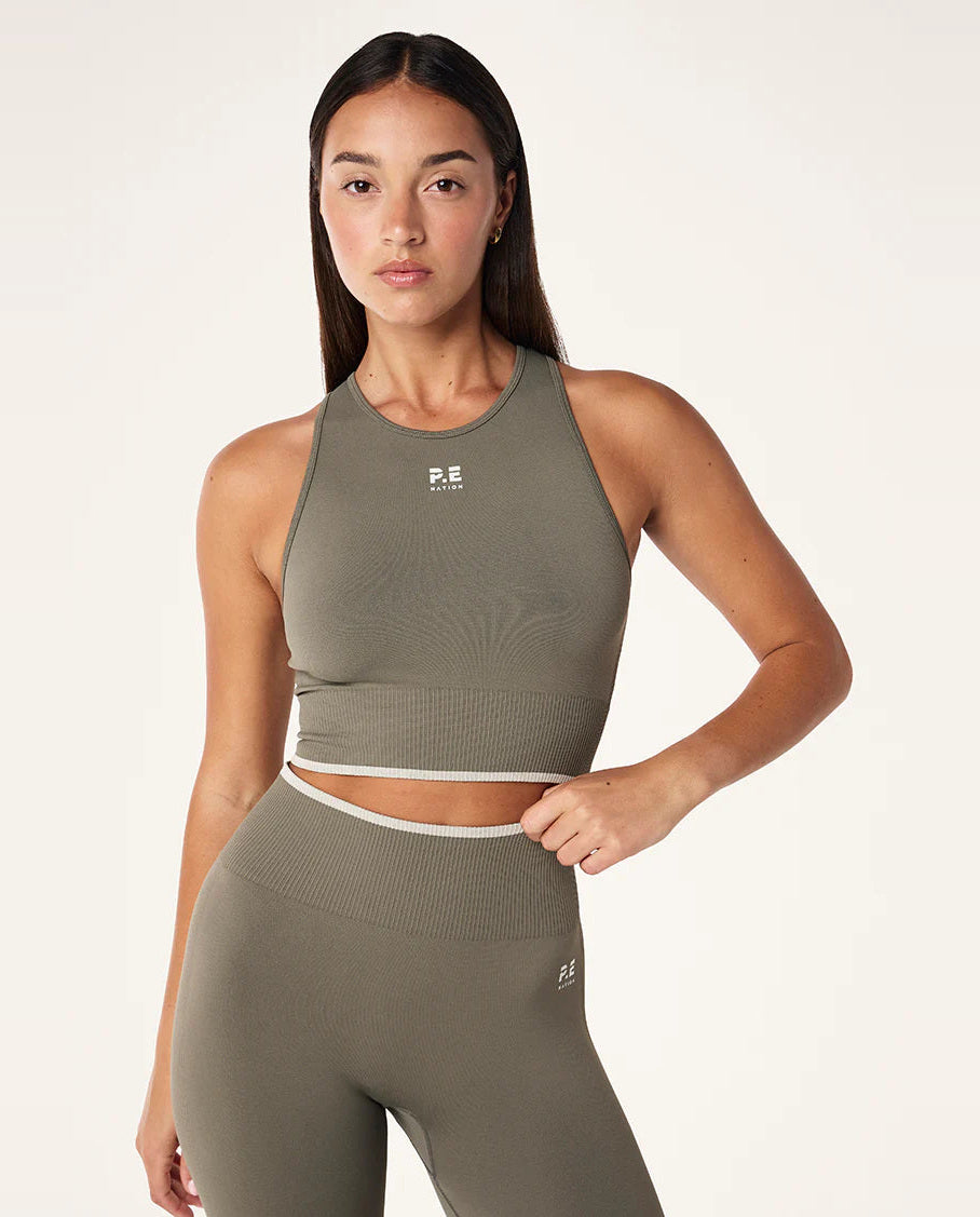 Women's P.E Nation Khaki Restore Seamless Tank — view 3