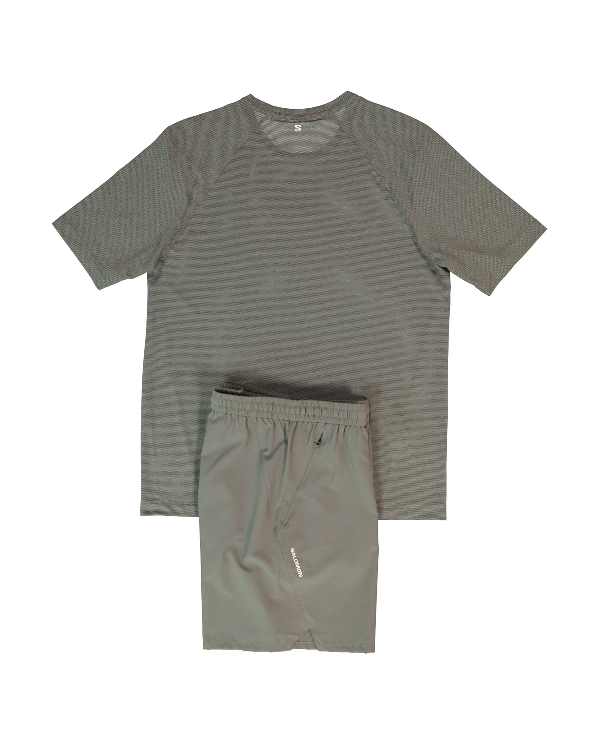Mens Salomon SHKout CORE SS TEE Castor Gray T Shirt &  SHKout C NO L SHTS 7'' Short Set — view 2