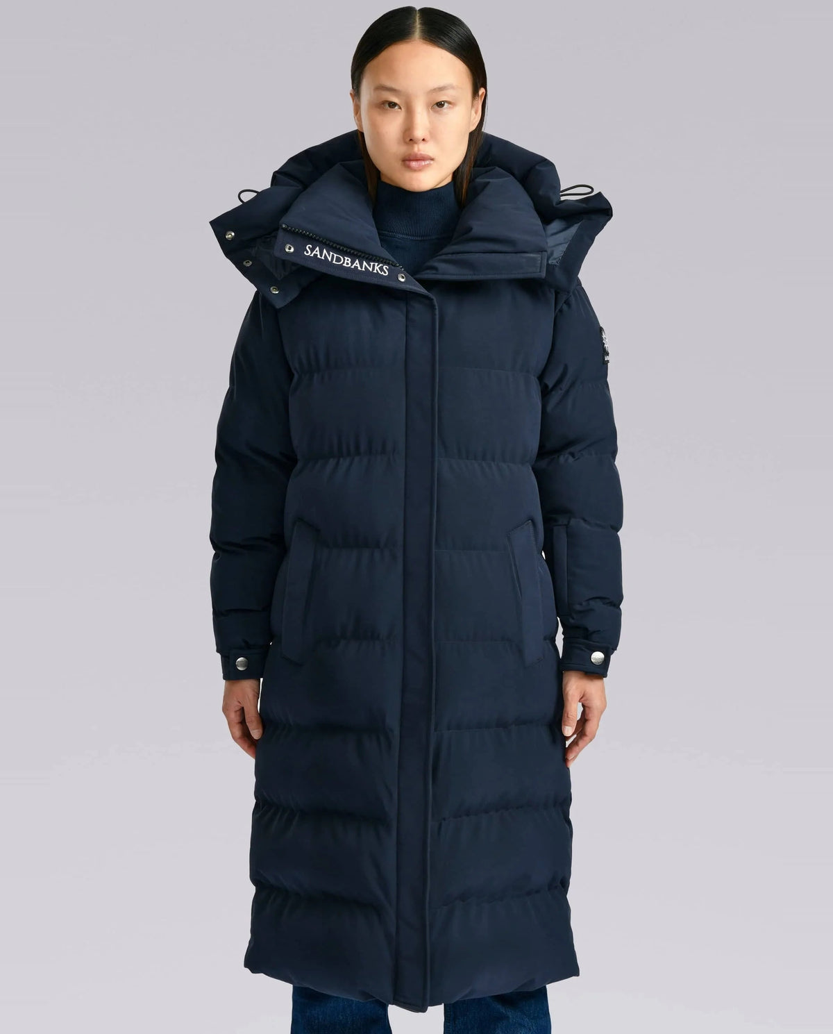 Women's Sandbanks Haven Navy Long Puffer Jacket - image 3