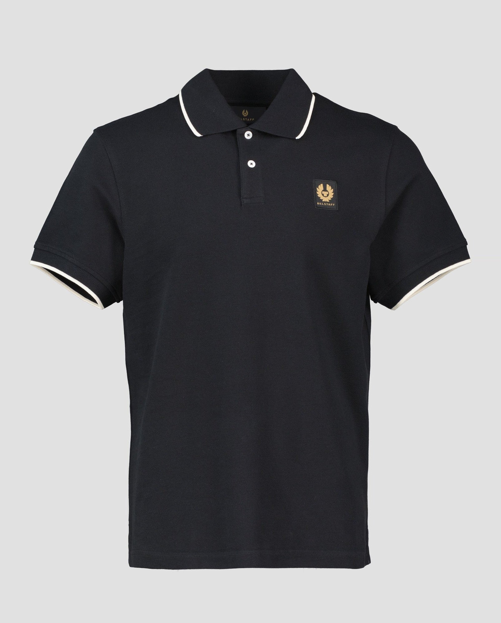 Men's Belstaff Black Tipped Polo Shirt